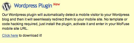 Wordpress Plugin from MoFuse