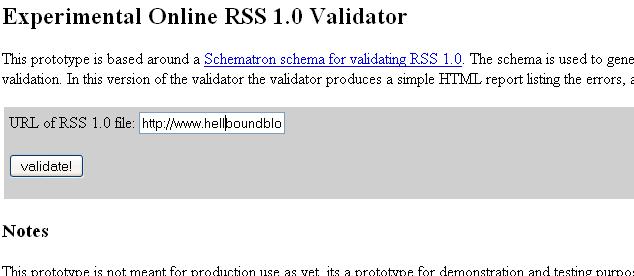 Experimental Online RSS 1.0 Validator