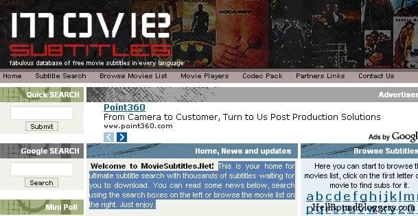 movie subtitle database