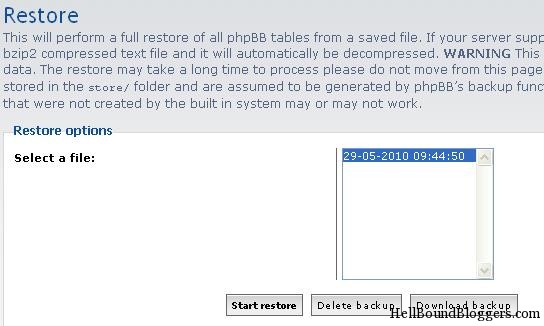 Restoring phpBB