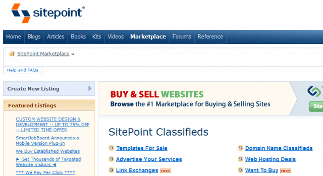 Sitepoint Marketplace