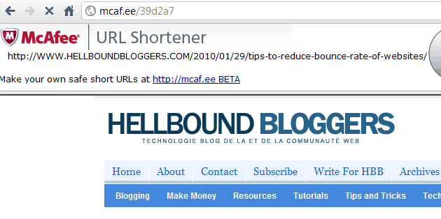 McAfee Short URL