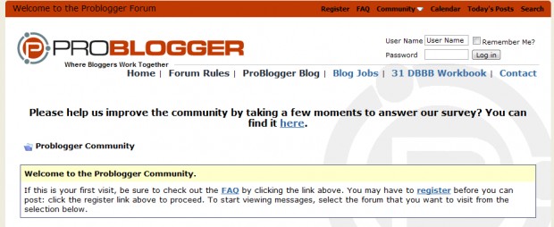 Problogger Forums