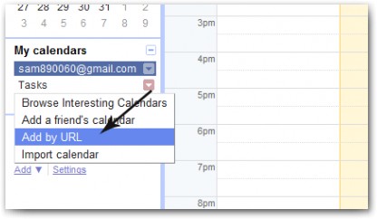 Add By URL - Google Calender