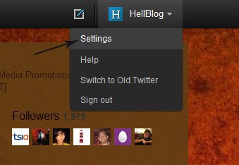 Twitter settings