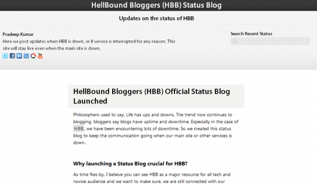 HBB Status Blog