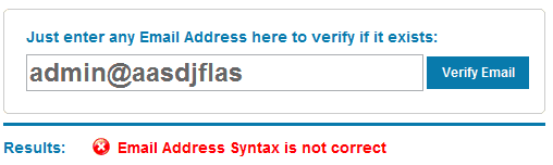 Email Syntax Wrong