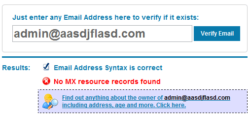 No MX Records Found