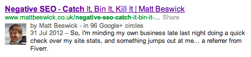 Rich Snippets Author Markup