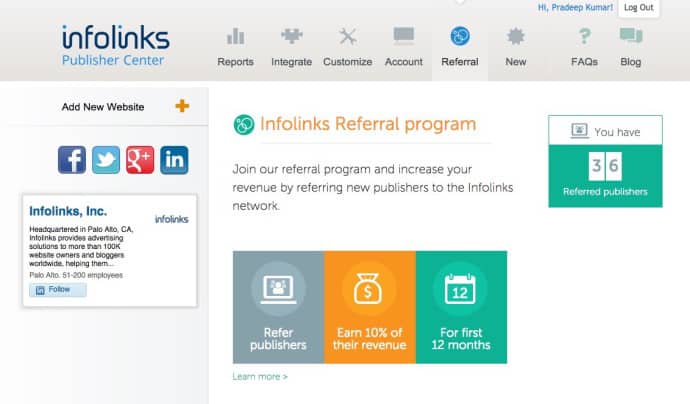 Infolinks Referral Program