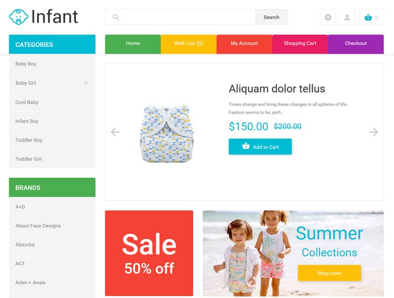 Infant (OpenCart Template)