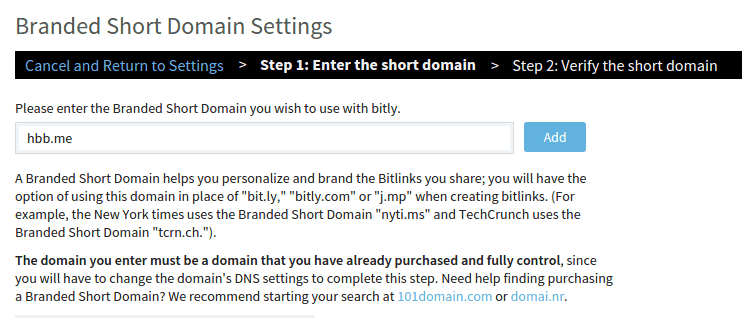 Set Up Branded Custom Short Domain