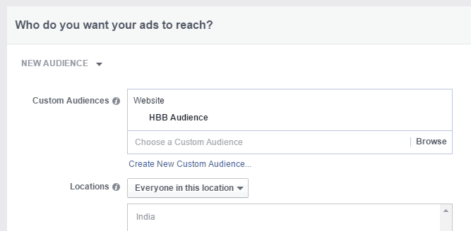 Facebook Ads HBB Custom Audience