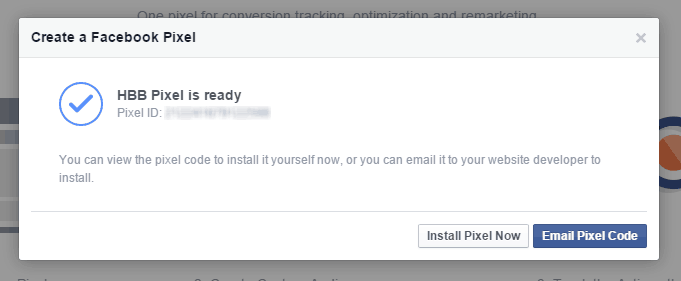 Facebook Pixel Created Install Email Code