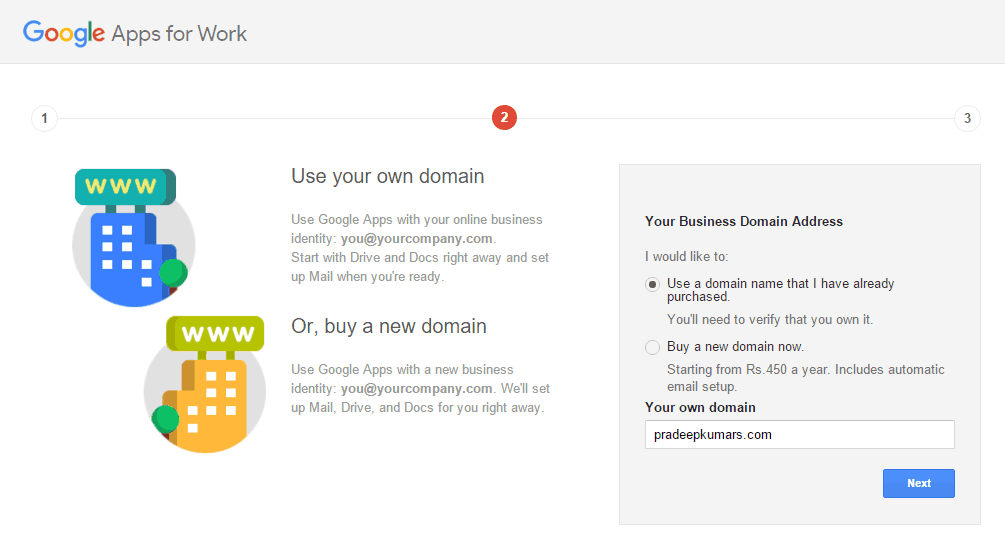 Google Apps for Work Domain Name