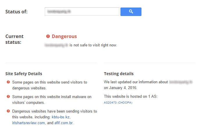 Google Safe Browsing Dangerous