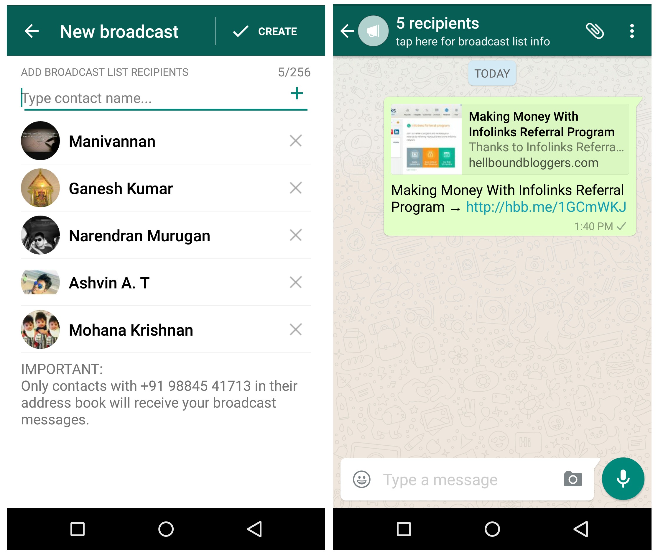 WhatsApp Broadcast Articles