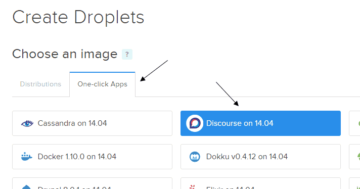 Discourse DigitalOcean One-Click Apps