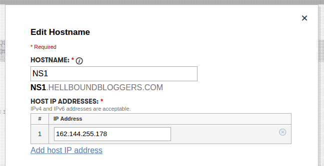 Edit Host Name NS1 GoDaddy