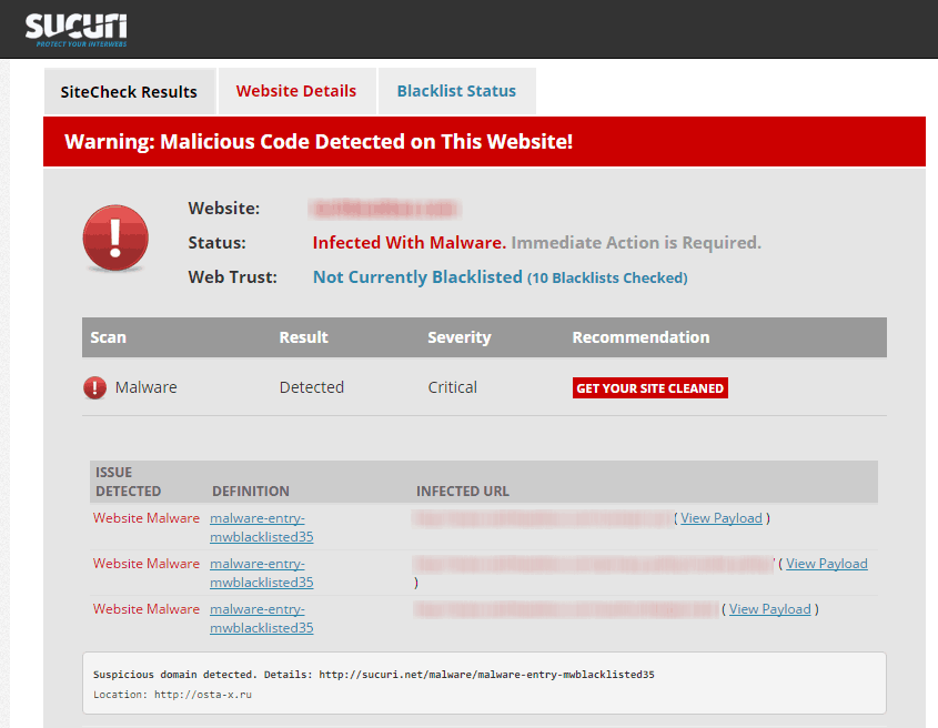 Sucuri Scan Your Website