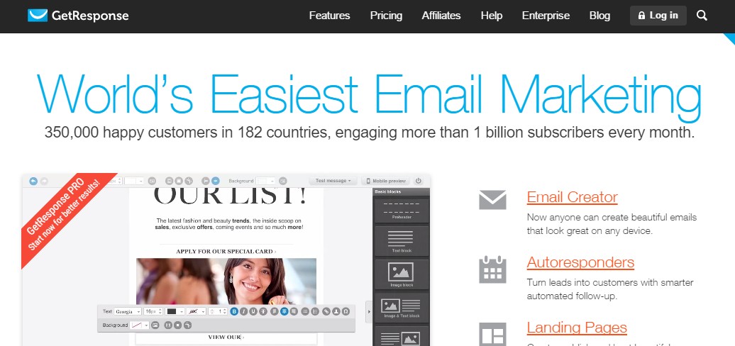 Best Landing Page Tools - GetResponse