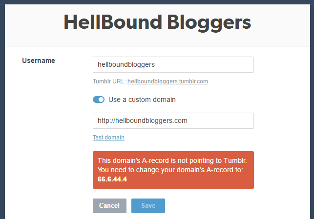 Setup Custom Domain Name For Tumblr Blogs