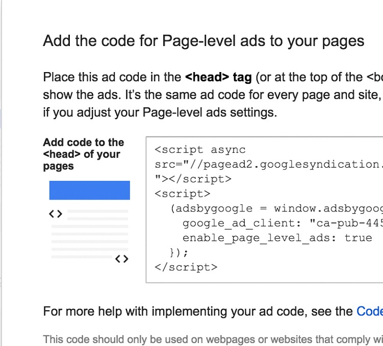 Copy Full Page Level AdSense Ads Code