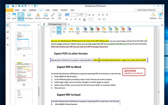 Wondershare PDFelement Review Editing
