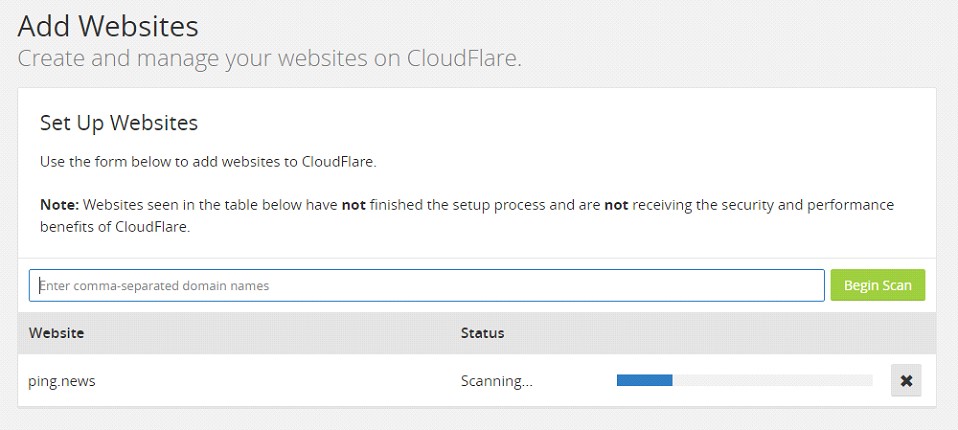 Add Websites Cloudflare