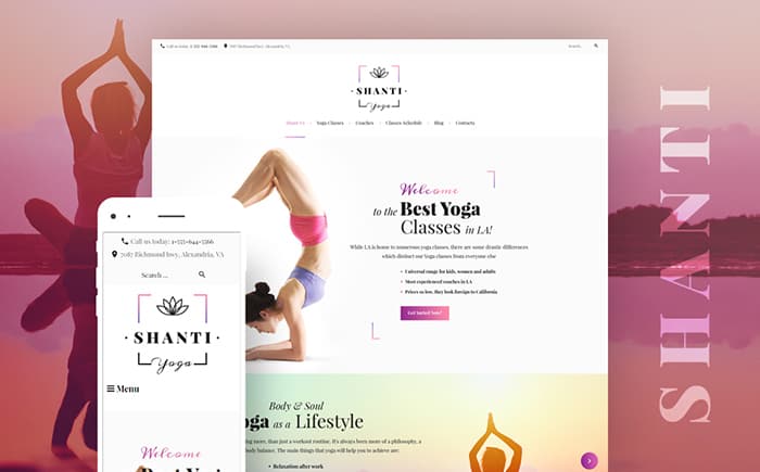 Shanti Yoga Studio WordPress Theme