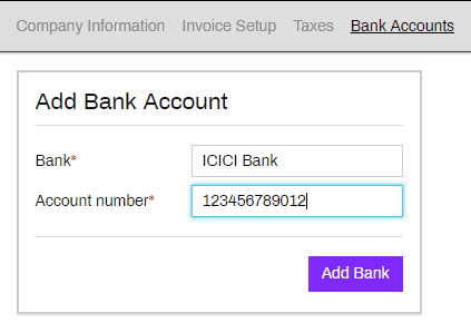 Add Bank Account