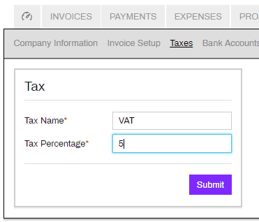 Set Up Taxes 1