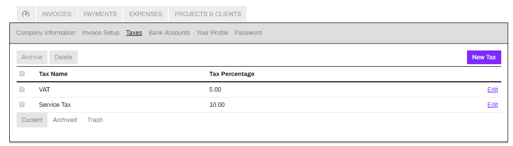 Set Up Taxes 2