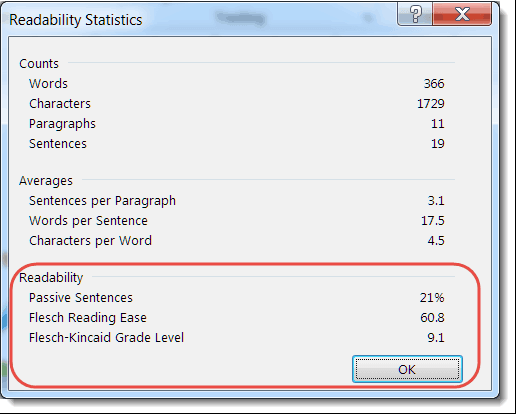 Readability Statistics